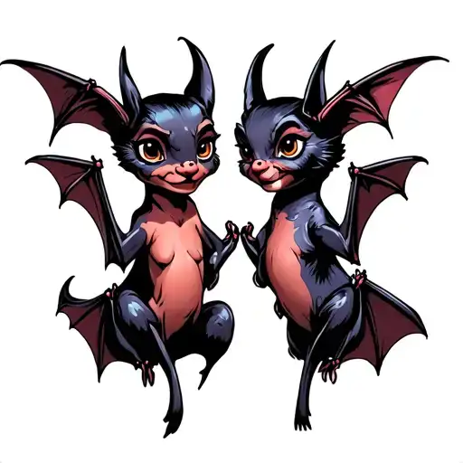 Two Female Bats That Are Best Friends