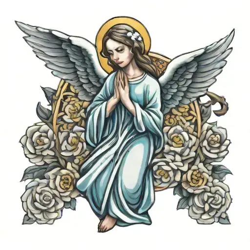 Dove Cross Angel Mary Praying