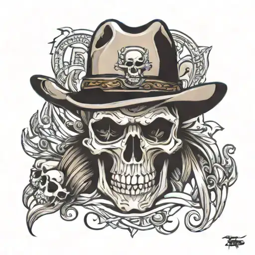 Texas With Skull Cowboy Hat