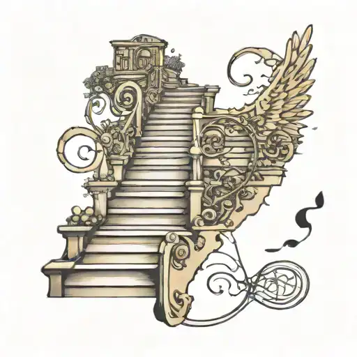 Stairway To Heaven But The Steps Are Music Notes To The Song