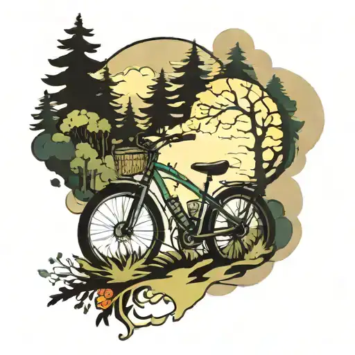 Bike Within A Forest Landscape
