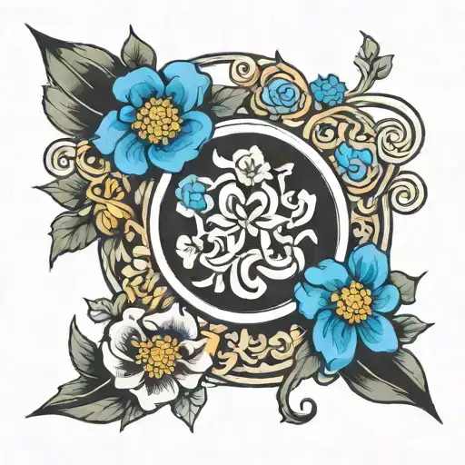 National Ideas Symbol With Flowers