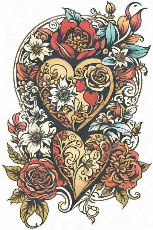 Mental Health Flowers Love Heart Shape