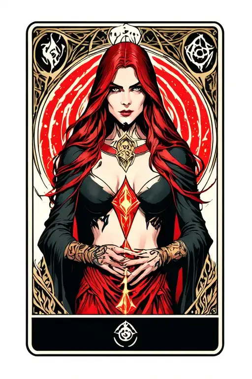 High Priestess Tarot Card Featuring Marvel's Scarlet Witch