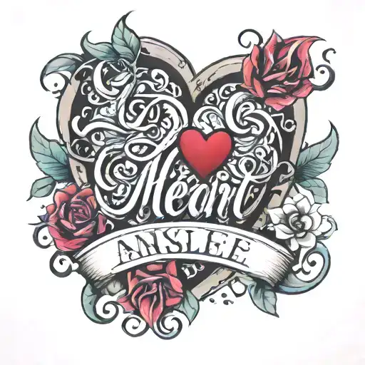 Heart Christian Name Annlee & Maylee
