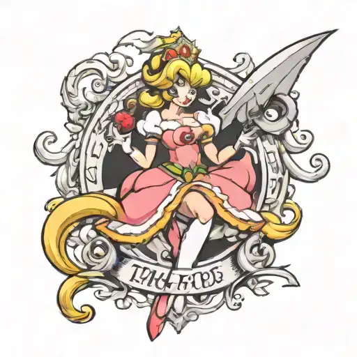 A Slutty Tatto Princess Peach Woupd Have On Her Hip