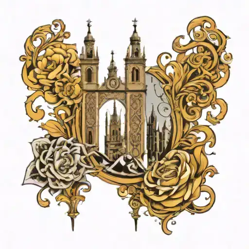 The Giralda Of Seville With The Brotherhood Of Jesus Stripped