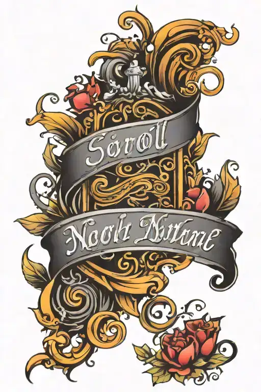 Scroll And Name Written