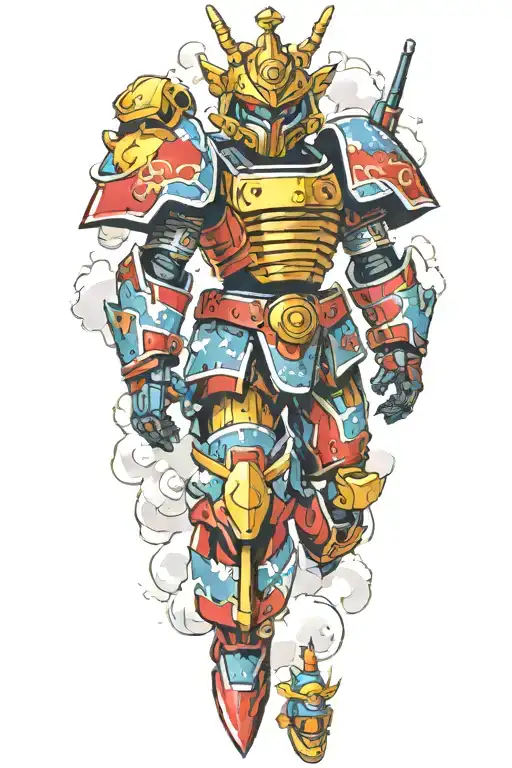 Japanese Clouds And Small Gundam Robot Court Jester