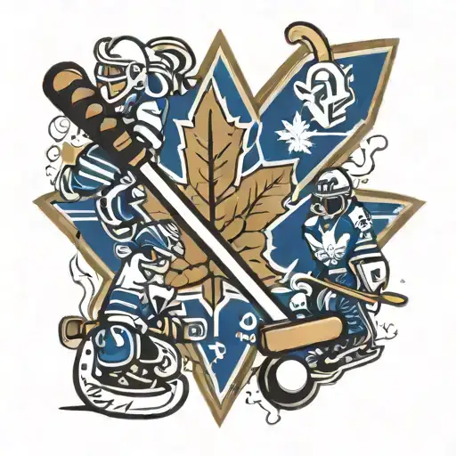 Cn Tower Toronto Maple Leafs Logo Kids Playing Hockey