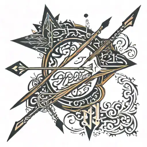 Arrow And Arabic Calligraphy