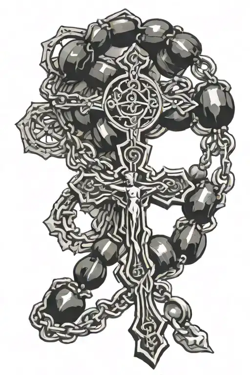 Rosary Beads Intertwined