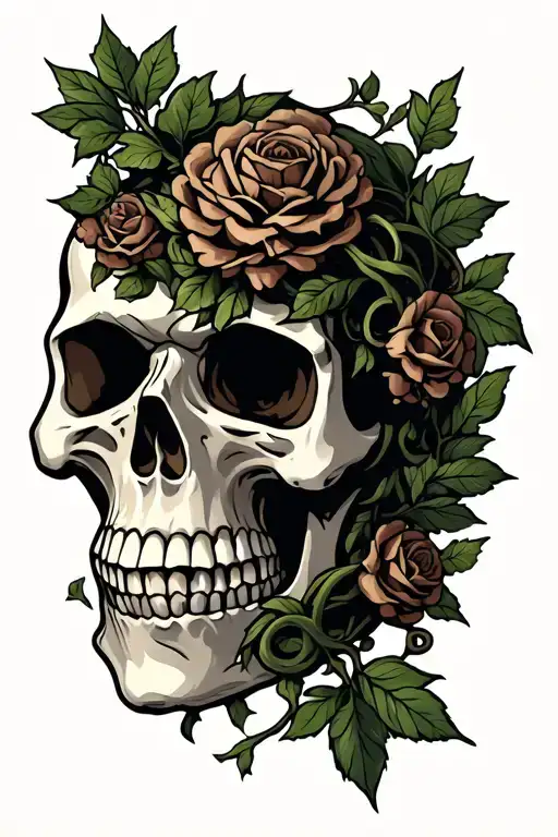 Skull With Vines Wrapped