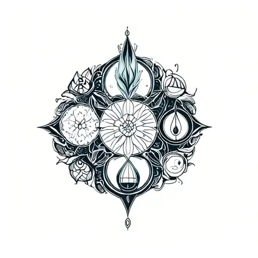 The Five Elements In A Circle