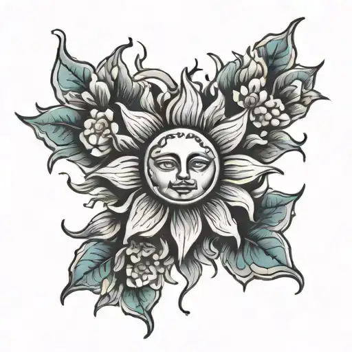 Sun With Flowers