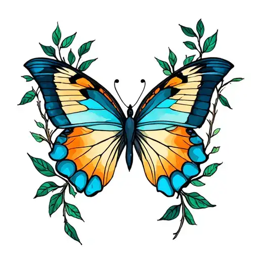 Elm Tree And Butterfly