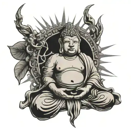 Cyber Buddha Meditating