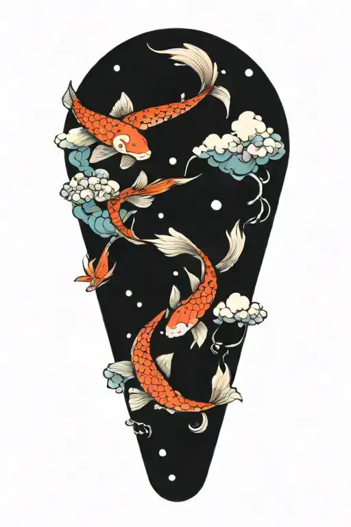 Koi Fish Clouds Surrounding