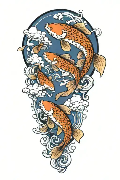 Koi Fish Clouds Surrounding Them
