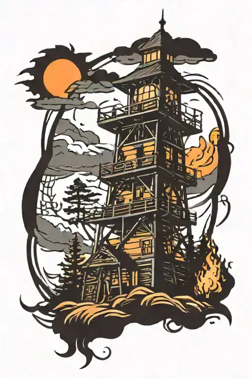 Fire Tower Silhouette