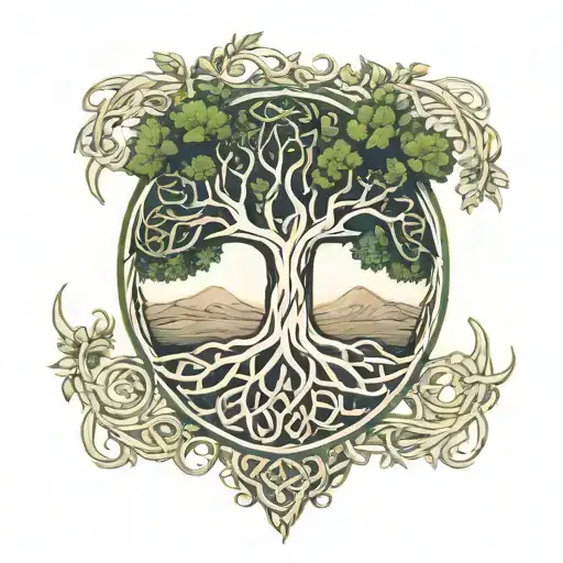 Celtic Tree Of Life Infinty Symbol Roots Shaped Like