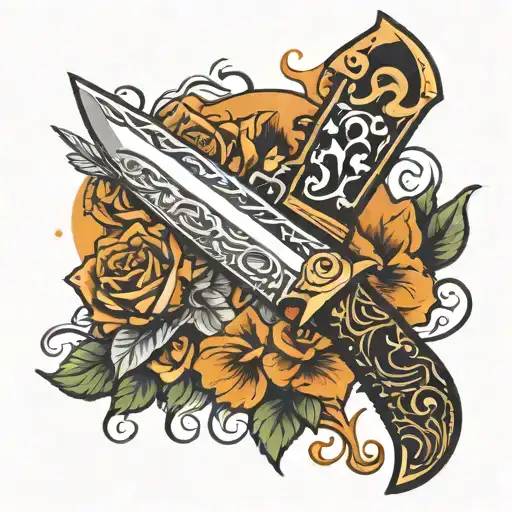 Knife With Graphic Background