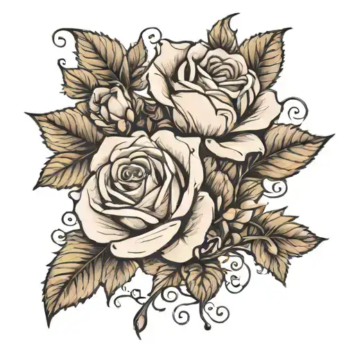 Rose With Bramble On Arm