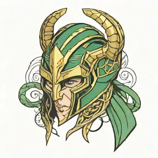 Loki Helmet With Ribbon Tied Marvel Cinematic Universe