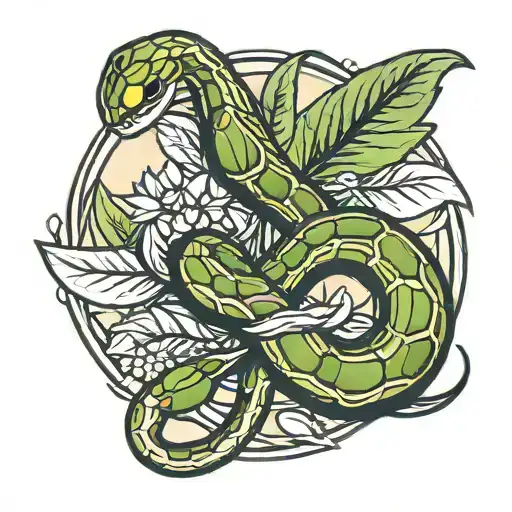 Olive Branch And Snake On It