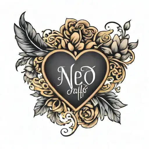 Names And Dates Of Birth Of Children In The Form Of A Heart With Initials