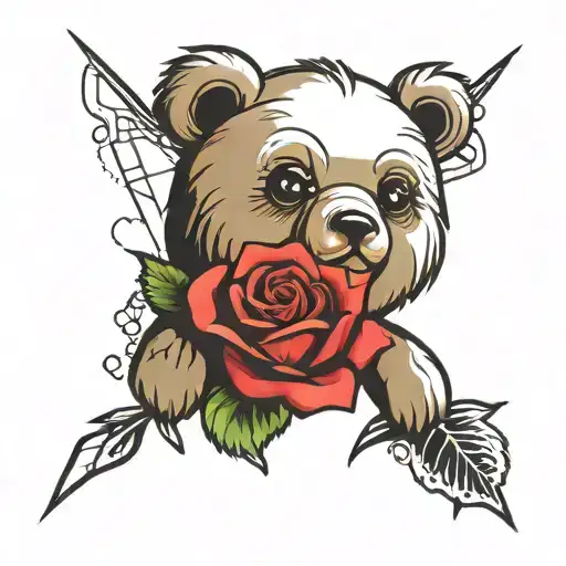 Teddy Bear And Rose