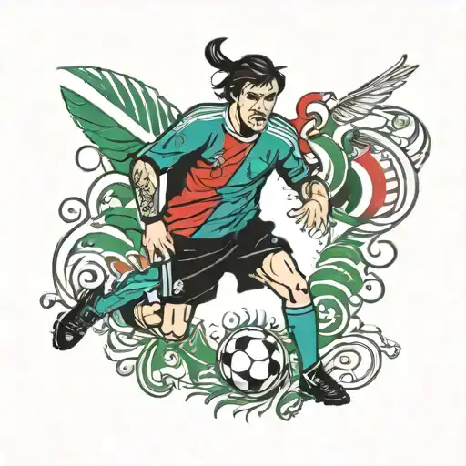 Italy Football Leg Sleeve Tattoo Featuring Maldini
