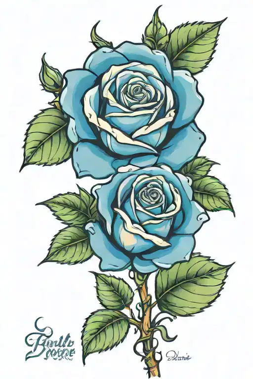 Blue Rose With Stem And 20230710 Incorporated