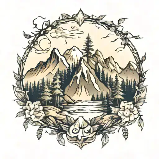 Forest And Mountains