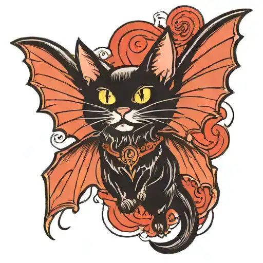 Black Cat Bat Wings