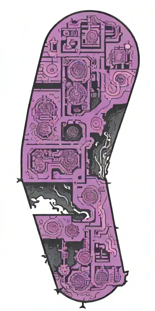 An Intricate Design Of A D&d Dungeon Map With Hidden Symbols Representing Mental Health Awareness