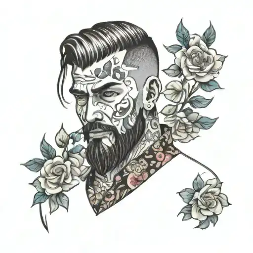 Man Wearing Floral Button Up Shirt