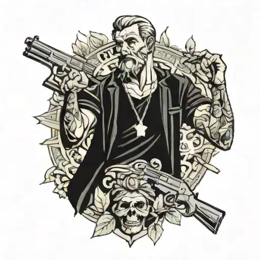 Greek God Gangsta Guns Money Drugs