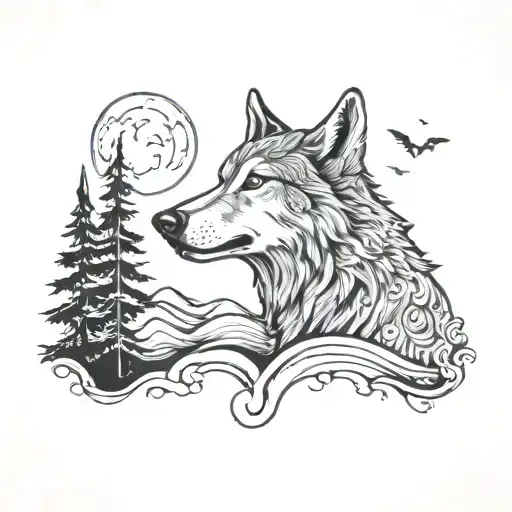 Wolf Howling At The Moon