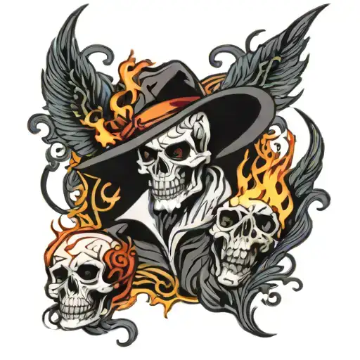 Rich Livin Killas With Flames And A Skull Face