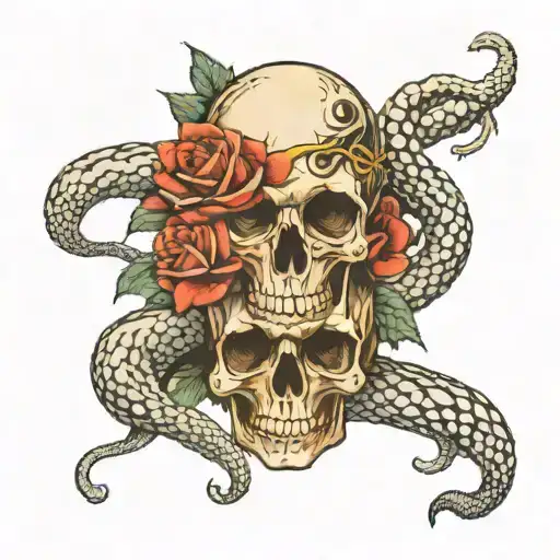 Two Skulls And A Snake
