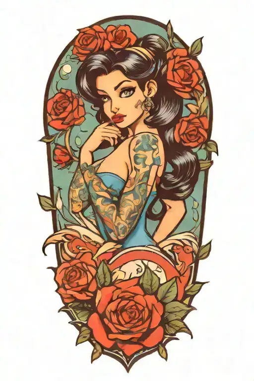 Disney Princess Style Pinup Girl