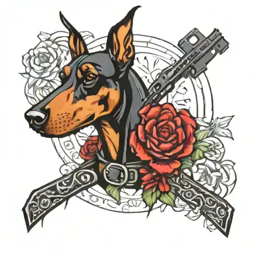 Doberman With A Gun