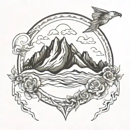 The Word 'Amaani 'As Mountain Peaks Outline