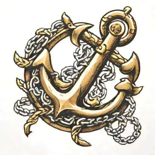 Anchor With Chain Wrapped Around