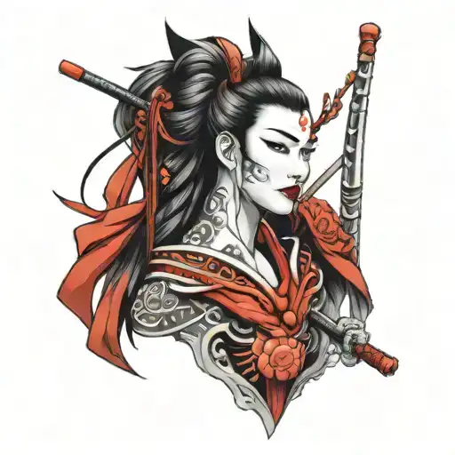 Warrior Face 300 And Geisha