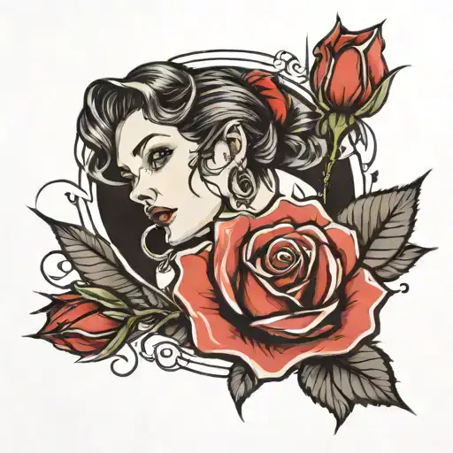 J With Red Rose Wrapped