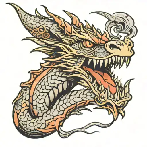 Ak 47 Tongued Dragon On Arm