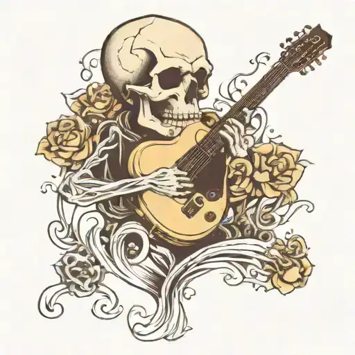 Skull And Guitar Merging