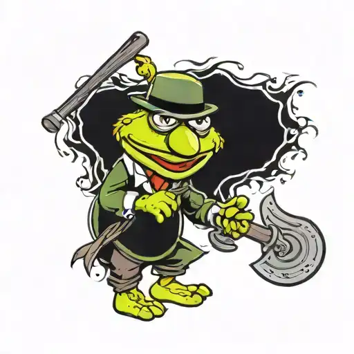 Animal From The Muppets Holding A Fire Axe